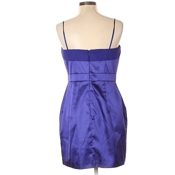 Arden B Bright Blue midi chiffon and satin midi Dress, size 12. - Picture 2 of 2